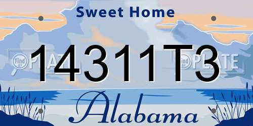 14311T3 Alabama License Plate