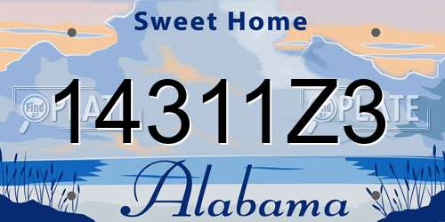 14311Z3 Alabama License Plate