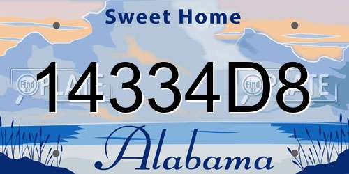 14334D8 Alabama License Plate