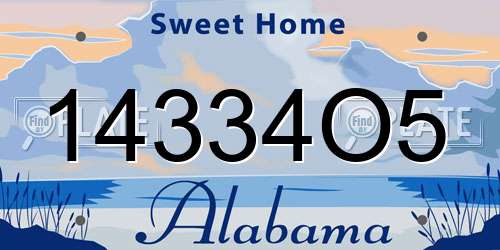 14334O5 Alabama License Plate