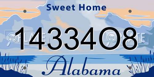 14334O8 Alabama License Plate