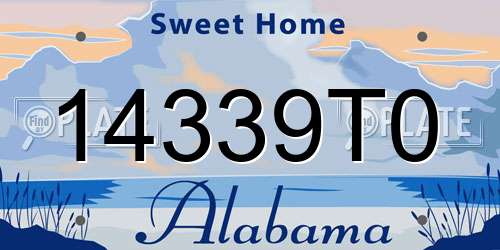 14339T0 Alabama License Plate