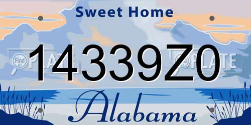 14339Z0 Alabama License Plate