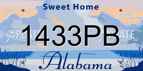 1433PB Alabama License Plate