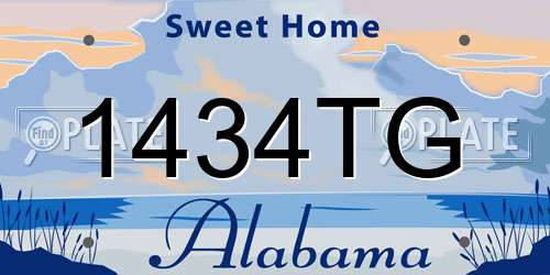 1434TG Alabama License Plate