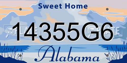 14355G6 Alabama License Plate