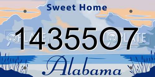 14355O7 Alabama License Plate