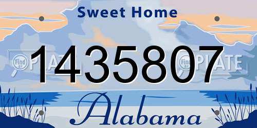 1435807 Alabama License Plate
