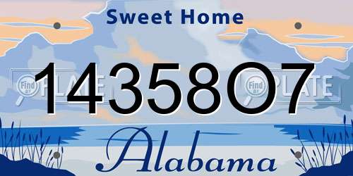 14358O7 Alabama License Plate
