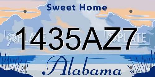 1435AZ7 Alabama License Plate