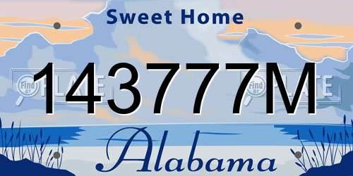 143777M Alabama License Plate