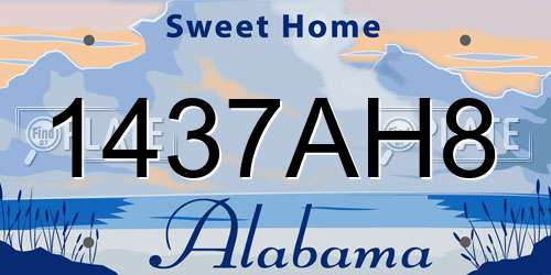 1437AH8 Alabama License Plate