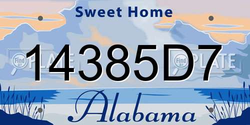 14385D7 Alabama License Plate