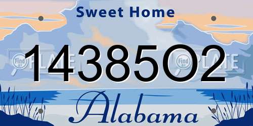 14385O2 Alabama License Plate