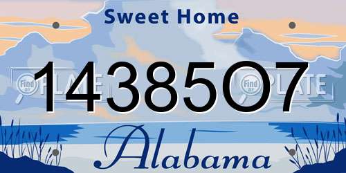 14385O7 Alabama License Plate