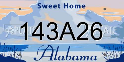 143A26 Alabama License Plate