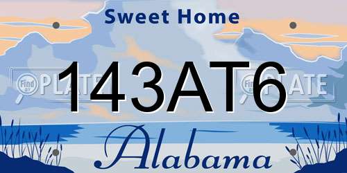 143AT6 Alabama License Plate