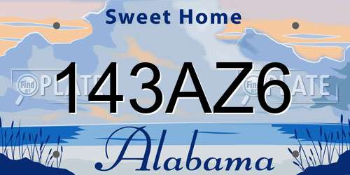 143AZ6 Alabama License Plate