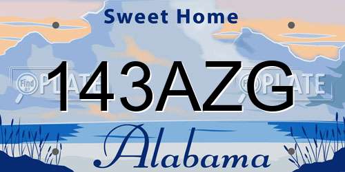143AZG Alabama License Plate