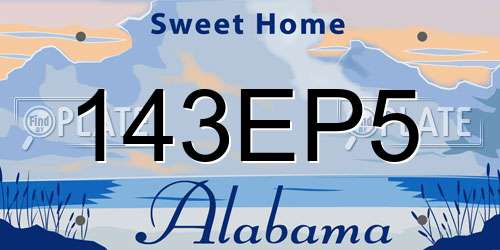 143EP5 Alabama License Plate