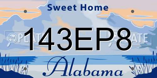 143EP8 Alabama License Plate