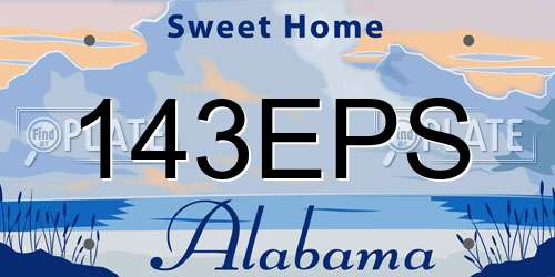 143EPS Alabama License Plate