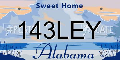 143LEY Alabama License Plate