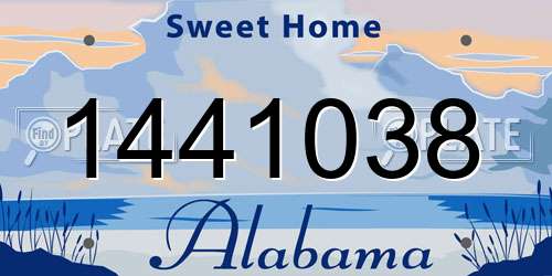 1441038 Alabama License Plate