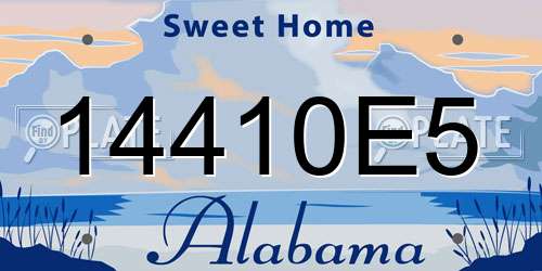 14410E5 Alabama License Plate