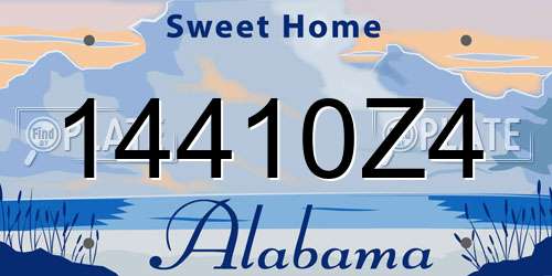14410Z4 Alabama License Plate