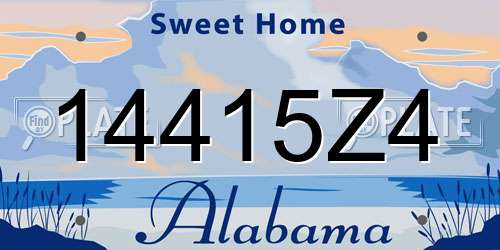 14415Z4 Alabama License Plate
