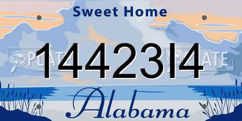 14423I4 Alabama License Plate