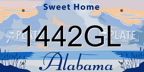1442GL Alabama License Plate