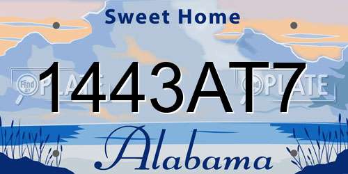 1443AT7 Alabama License Plate