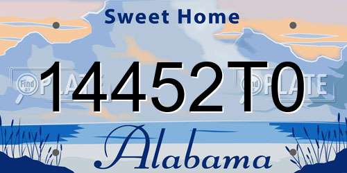 14452T0 Alabama License Plate