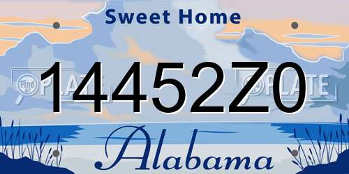 14452Z0 Alabama License Plate