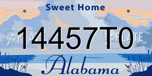14457T0 Alabama License Plate