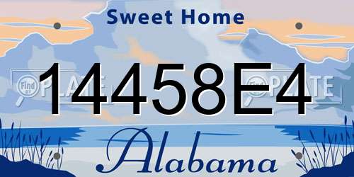 14458E4 Alabama License Plate