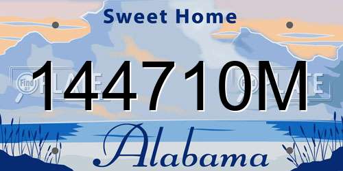 144710M Alabama License Plate