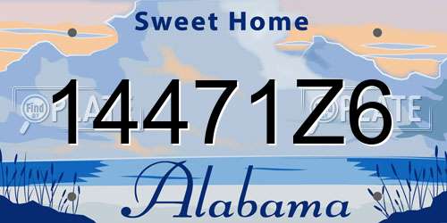 14471Z6 Alabama License Plate