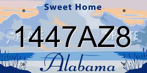 1447AZ8 Alabama License Plate