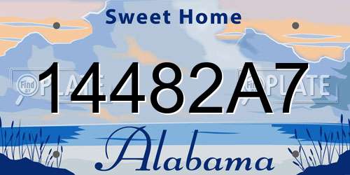 14482A7 Alabama License Plate