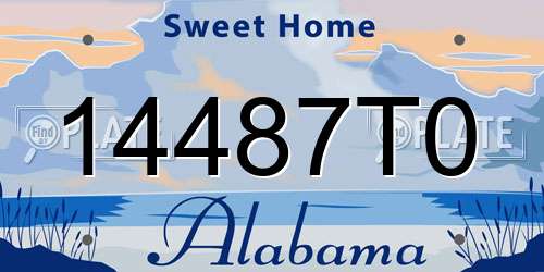 14487T0 Alabama License Plate