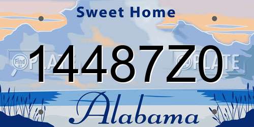 14487Z0 Alabama License Plate