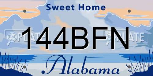 144BFN Alabama License Plate