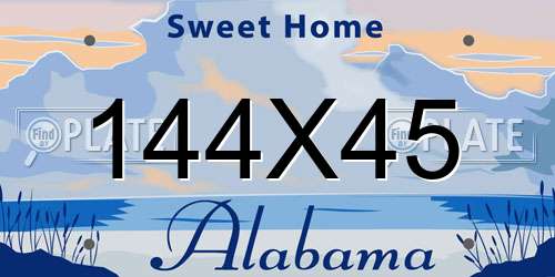 144X45 Alabama License Plate