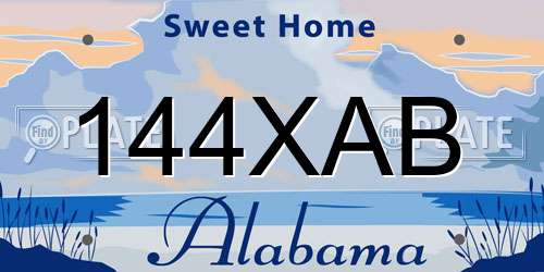 144XAB Alabama License Plate
