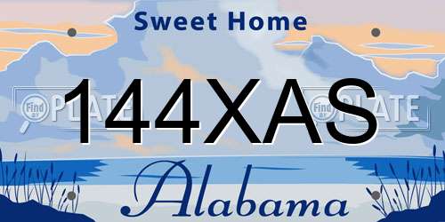 144XAS Alabama License Plate