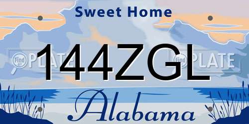 144ZGL Alabama License Plate