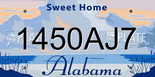 1450AJ7 Alabama License Plate